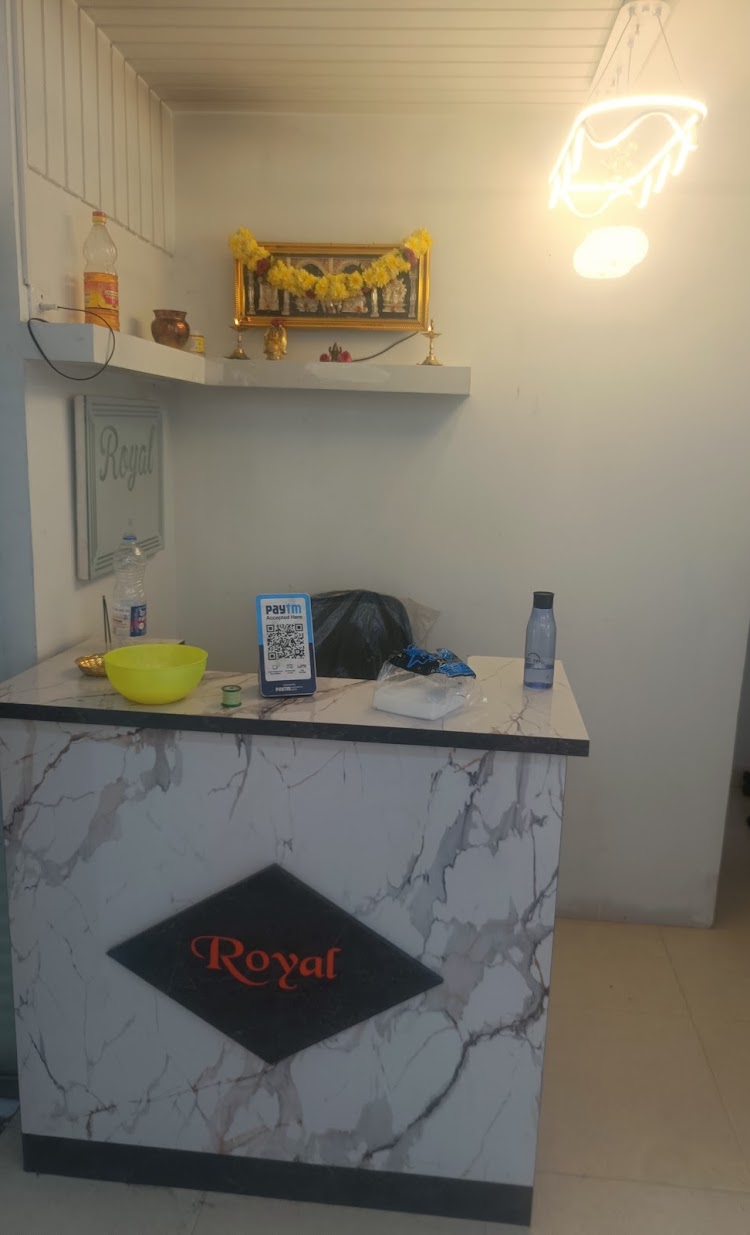 Reception counter at Royal Men's Beauty Salon